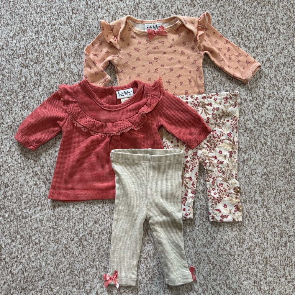 5/$25 Nicole Miller Baby Girl 4-Piece Outfit Bundle